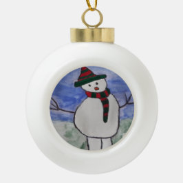 Cute Snowman Keramische Bal Ornament
