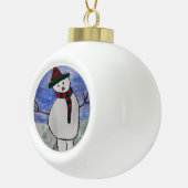 Cute Snowman Keramische Bal Ornament (Rechts)