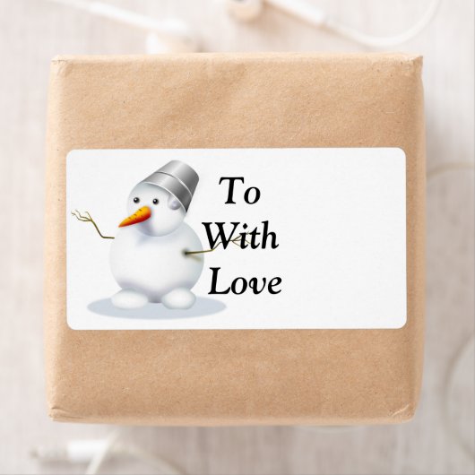 Cute snowman Kerst sticker gift labels (Insitu)