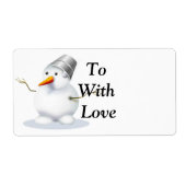 Cute snowman Kerst sticker gift labels (Voorkant)