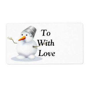 Cute snowman Kerst sticker gift labels