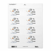 Cute snowman Kerst sticker gift labels (Full Sheet)