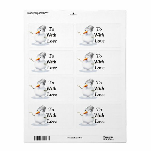 Cute snowman Kerst sticker gift labels (Full Sheet)