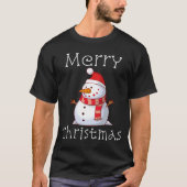 Cute Snowman-kerstcadeau T-shirt (Voorkant)