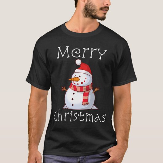 Cute Snowman-kerstcadeau T-shirt (Voorkant)