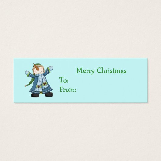 Cute Snowman-kerstcadeaus Mini Visitekaartjes (Voorkant)