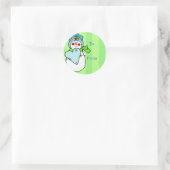 Cute Snowman-kerstcadeaus Ronde Sticker (Tas)