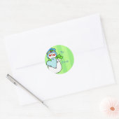 Cute Snowman-kerstcadeaus Ronde Sticker (Envelop)
