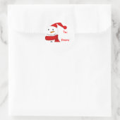 Cute Snowman-kerstcadeaus Ronde Sticker (Tas)