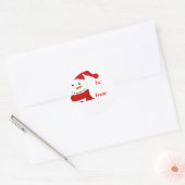 Cute Snowman-kerstcadeaus Ronde Sticker (Envelop)