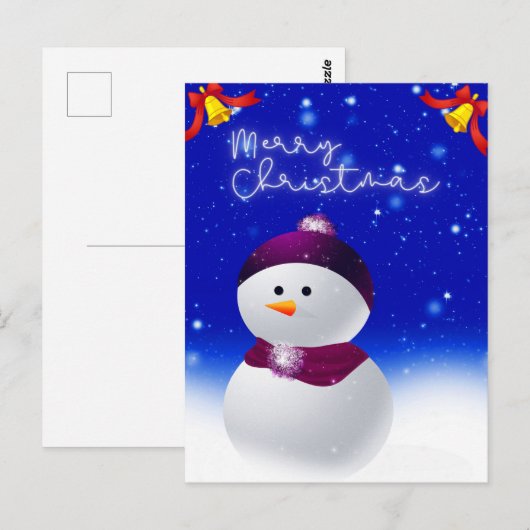 Cute Snowman Kerstfeestdag Briefkaart (Voorkant / Achterkant)