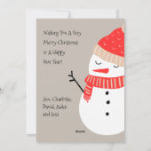 Cute Snowman Kerstfeestdag Feestdagenkaart (Achterkant)