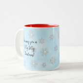 Cute snowman-kerstFeestdagen Tweekleurige Koffiemok (Voorkant links)