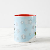 Cute snowman-kerstFeestdagen Tweekleurige Koffiemok (Center)