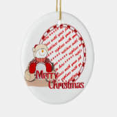 Cute Snowman Kerstfoto Lijst Keramisch Ornament (Rechts)