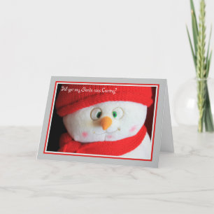 Cute Snowman-kerstkaart Feestdagen Kaart
