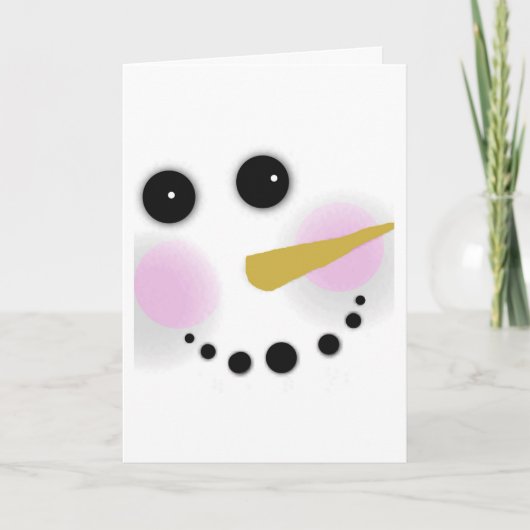 Cute Snowman-kerstkaart Feestdagen Kaart (Voorkant)