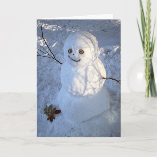 Cute Snowman-kerstkaart Feestdagen Kaart (Voorkant)
