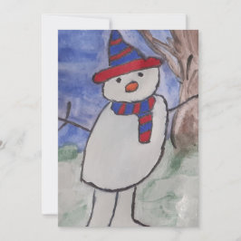 Cute Snowman-kerstkaart Feestdagenkaart