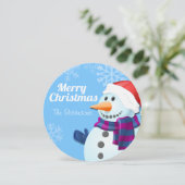 Cute Snowman-kerstkaart Kaart (Staand voorkant)