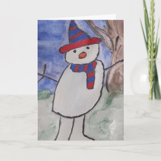 Cute Snowman-kerstkaart Kaart (Voorkant)
