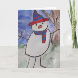 Cute Snowman-kerstkaart Kaart