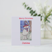 Cute Snowman-kerstkaart Kaart (Staand voorkant)