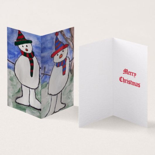 Cute Snowman-kerstkaart Kaart (Binnen en buitenkant)