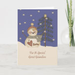 Cute Snowman Kerstman Grootzoon Feestdagen Kaart<br><div class="desc">kaart</div>