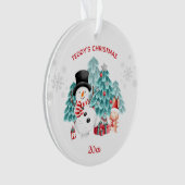 Cute Snowman Kerstmis Acrylic Ornament (voorkant)