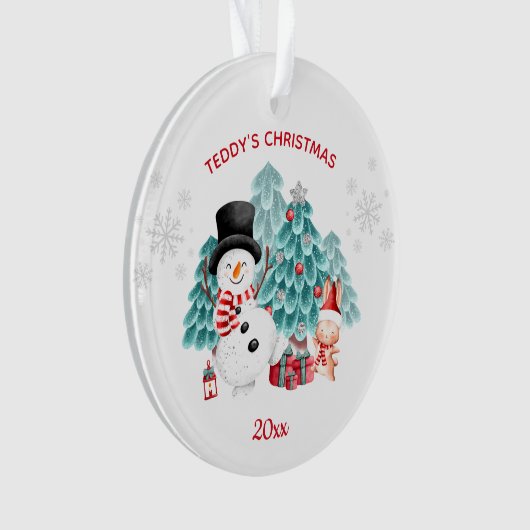 Cute Snowman Kerstmis Acrylic Ornament (voorkant)