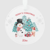 Cute Snowman Kerstmis Acrylic Ornament (achterkant)