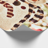 Cute Snowman Kerstmis Cadeaupapier (Hoek)