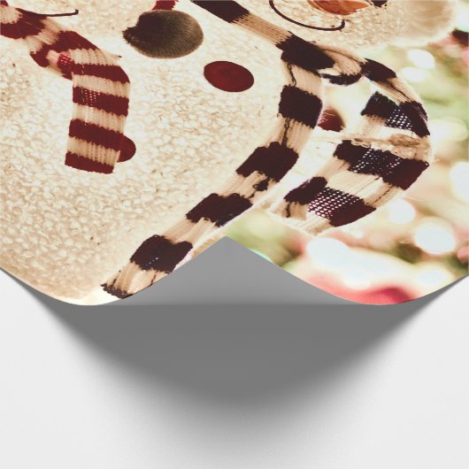 Cute Snowman Kerstmis Cadeaupapier (Hoek)
