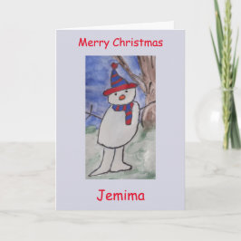 Cute Snowman Kerstmis Kaart