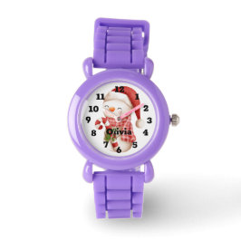 Cute Snowman Kerstmis Kinderen Horloge