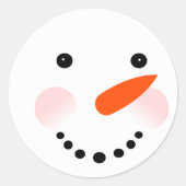 Cute Snowman Kerstmis Ronde Sticker (Voorkant)