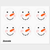Cute Snowman Kerstmis Ronde Sticker (Vel)