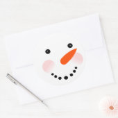 Cute Snowman Kerstmis Ronde Sticker (Envelop)