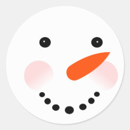 Cute Snowman Kerstmis Ronde Sticker