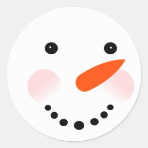 Cute Snowman Kerstmis Ronde Sticker
