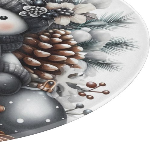 Cute Snowman Kerstmis Snijplank (Hoek)