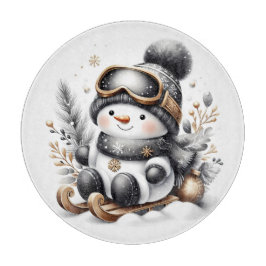 Cute Snowman Kerstmis Snijplank