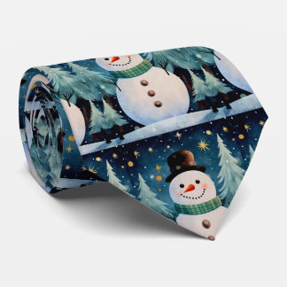 Cute Snowman Kerstmis Stropdas