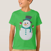 Cute Snowman Kerstmis T-shirt (Voorkant)
