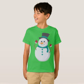 Cute Snowman Kerstmis T-shirt (Voorkant volledig)