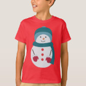 Cute Snowman Kerstmis T-shirt (Voorkant)