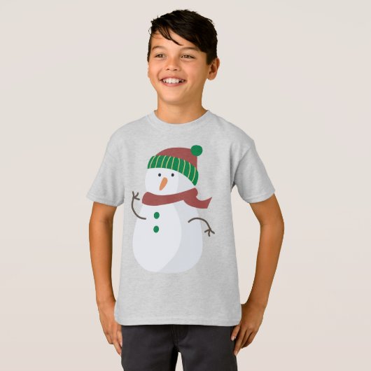 Cute Snowman Kerstmis T-shirt (Voorkant volledig)