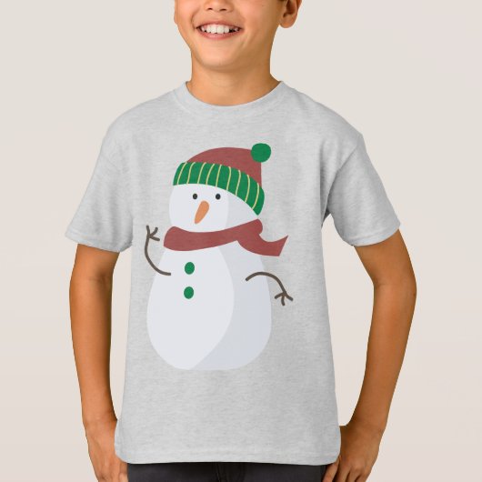 Cute Snowman Kerstmis T-shirt (Voorkant)