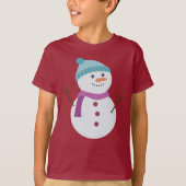 Cute Snowman Kerstmis T-shirt (Voorkant)